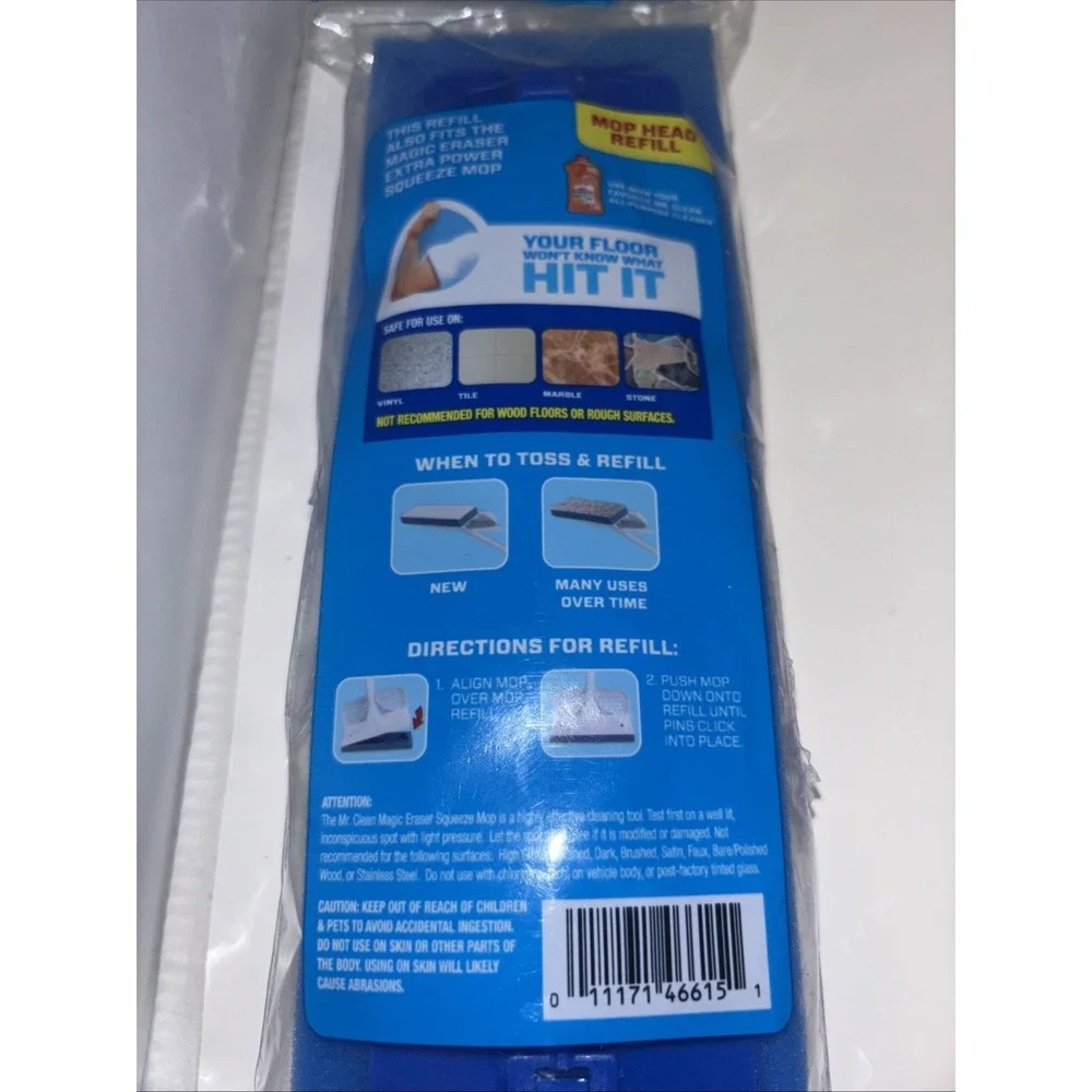 Mr Clean‎ Magic Eraser New Universal Mop Refill Type A Fits Most Squeeze Mops